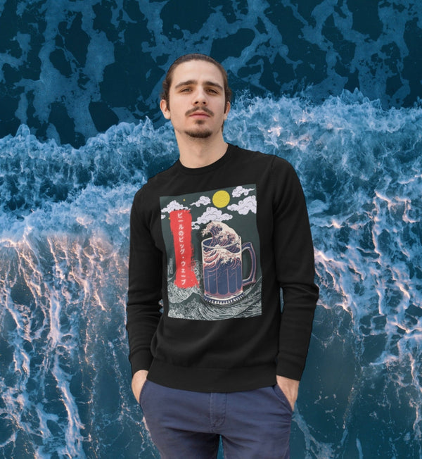 The great Wave of Beer - Unisex Pullover - Biermode | Mode für den Bierliebhaber