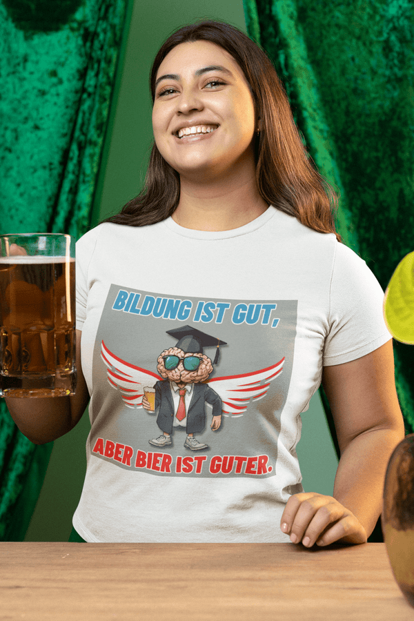 Bildung ist gut - Premium T-Shirt - Biermode | Mode für den Bierliebhaber